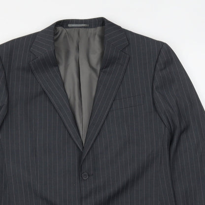Joseph Baur Mens Grey Striped  Jacket Suit Jacket Size 40