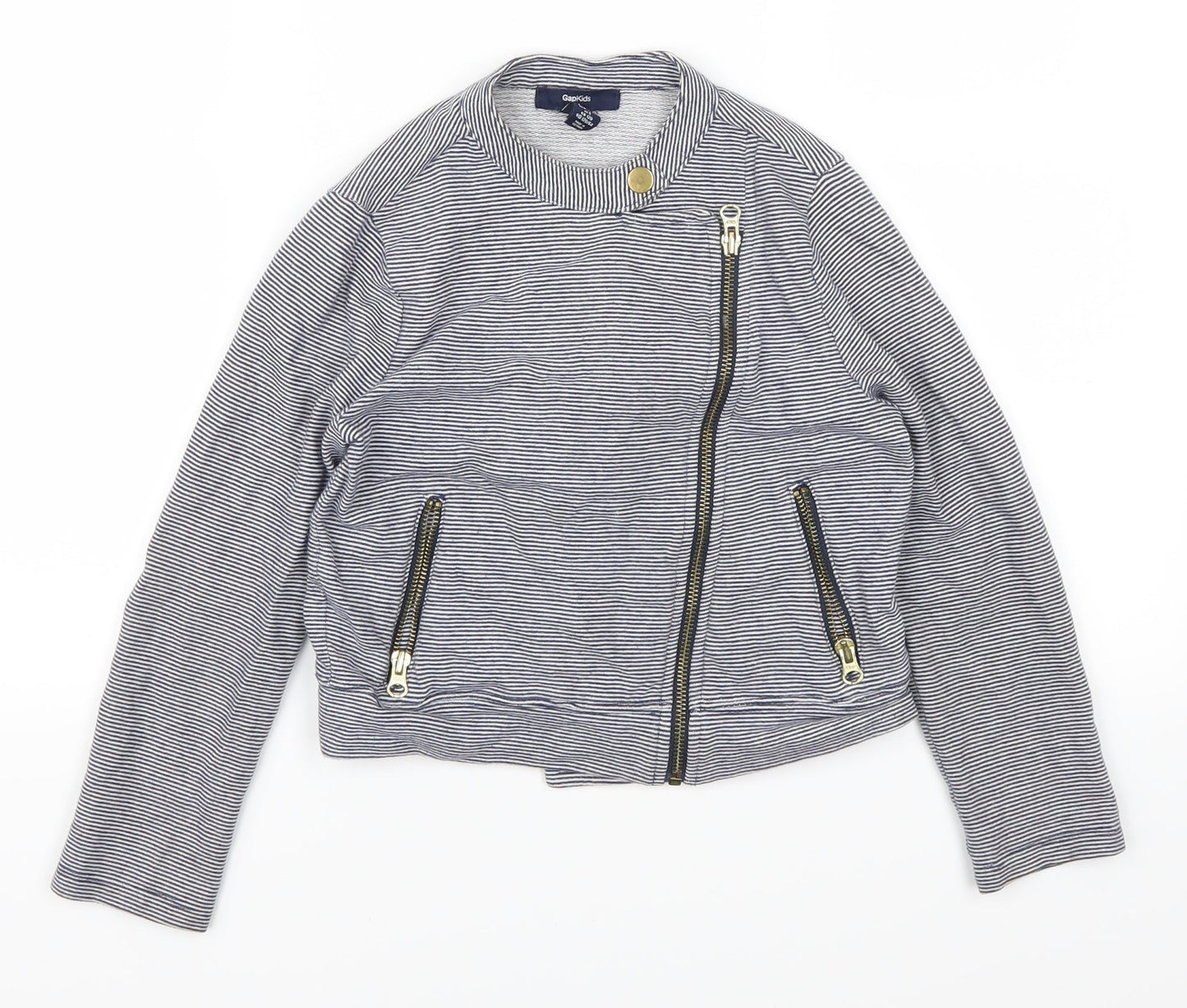 Gap Girls Blue Striped  Jacket  Size 6-7 Years