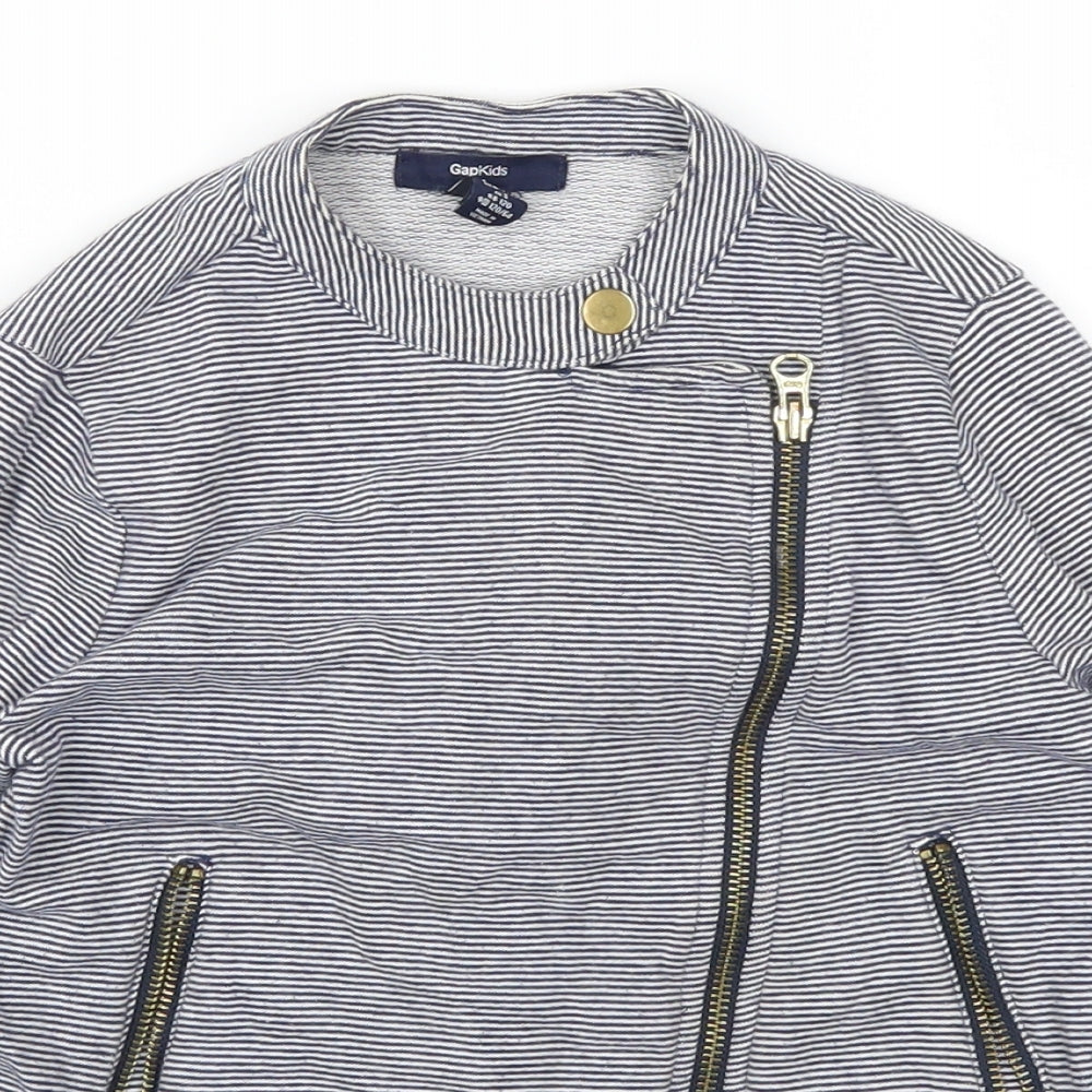 Gap Girls Blue Striped  Jacket  Size 6-7 Years