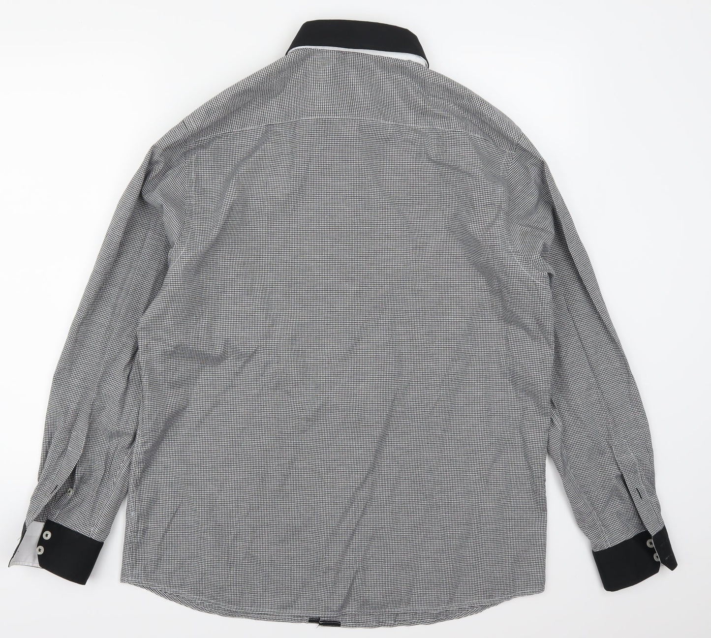 Arthur George Mens Grey Check   Button-Up Size L