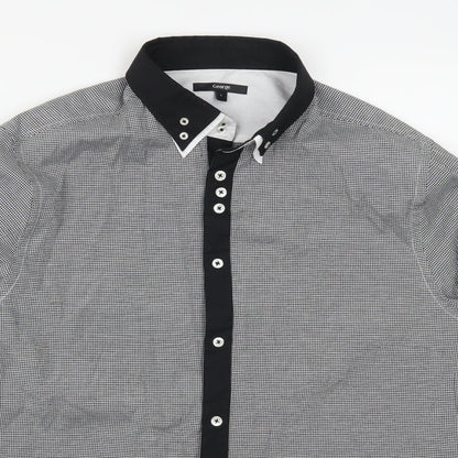 Arthur George Mens Grey Check   Button-Up Size L