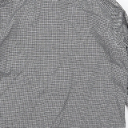 Arthur George Mens Grey Check   Button-Up Size L