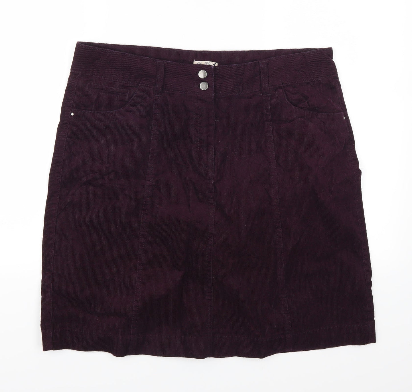 M&Co Womens Purple  Corduroy A-Line Skirt Size 36