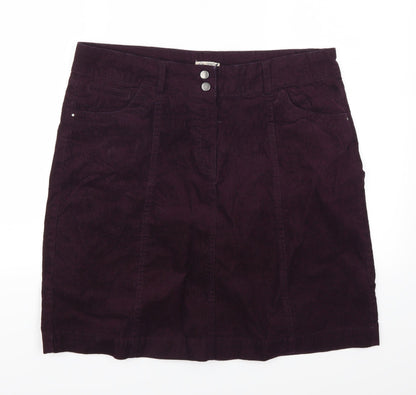 M&Co Womens Purple  Corduroy A-Line Skirt Size 36