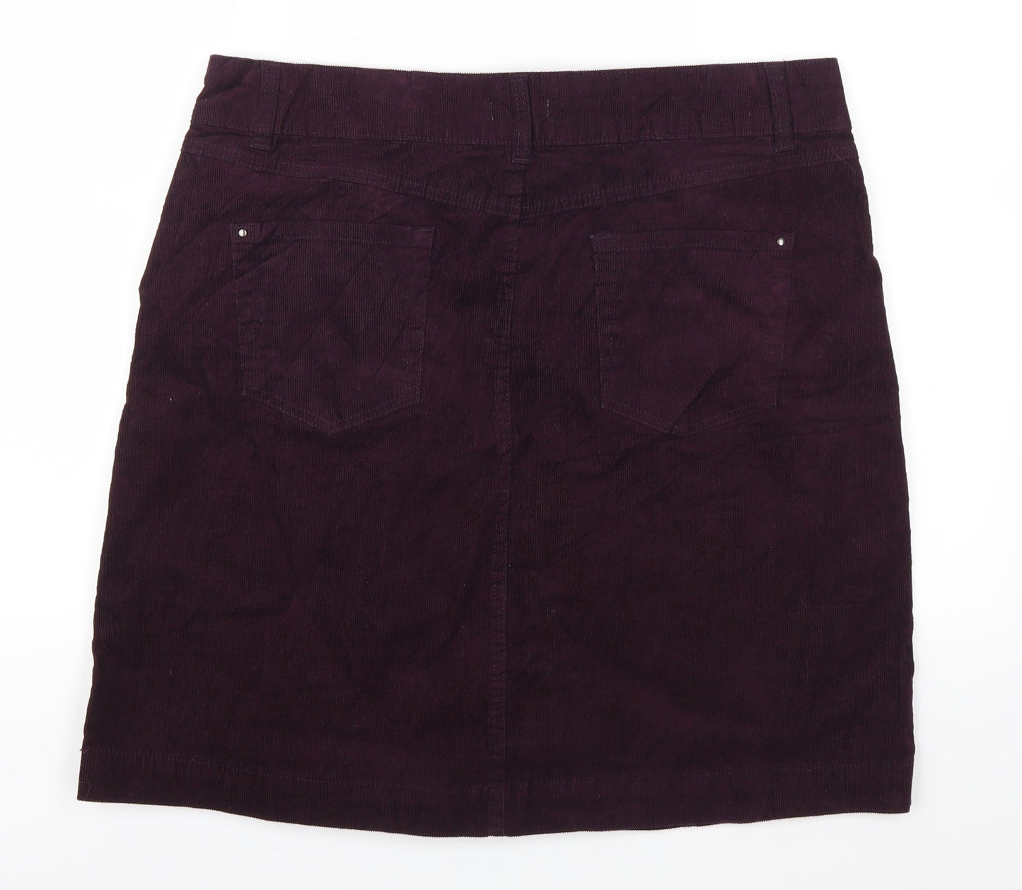 M&Co Womens Purple  Corduroy A-Line Skirt Size 36