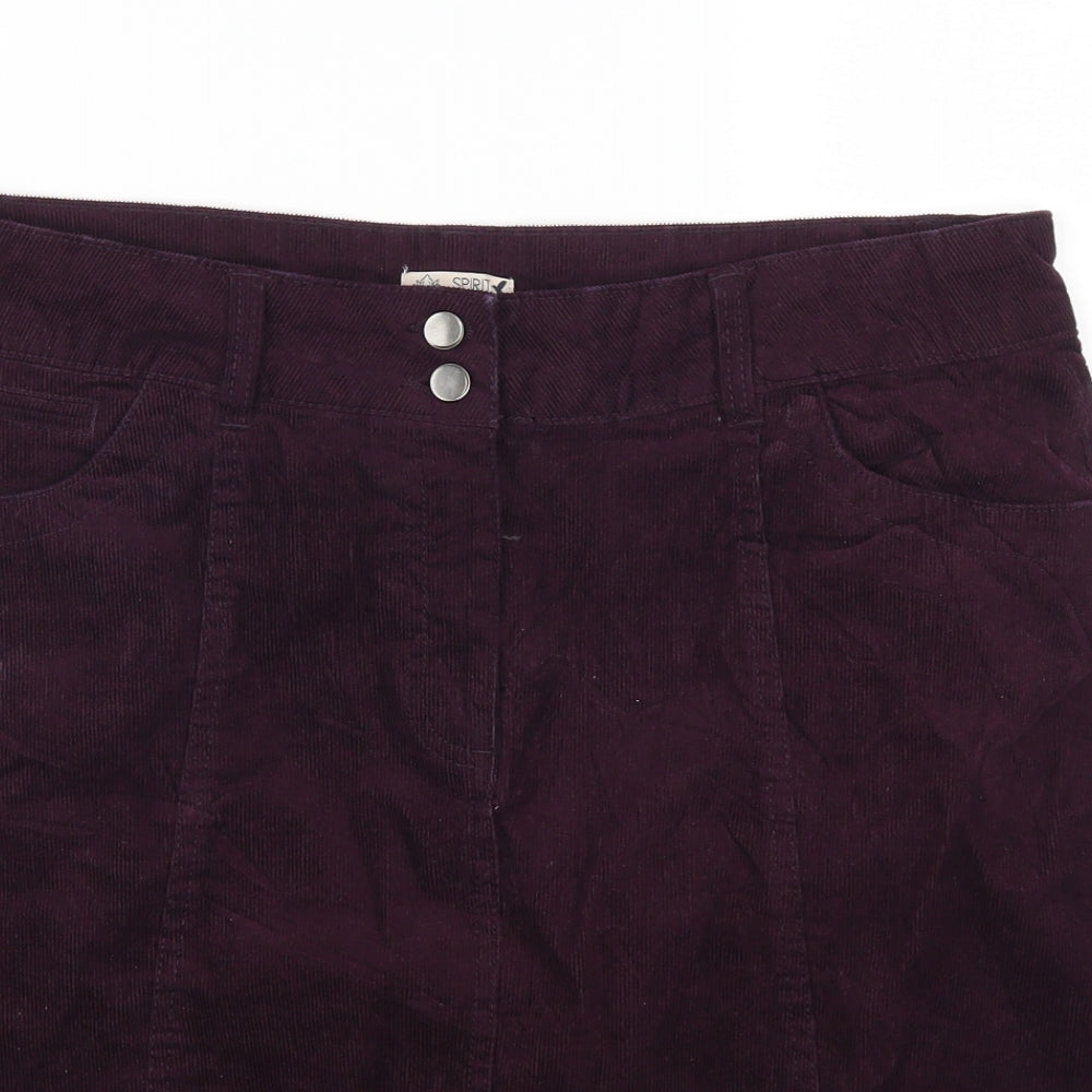 M&Co Womens Purple  Corduroy A-Line Skirt Size 36