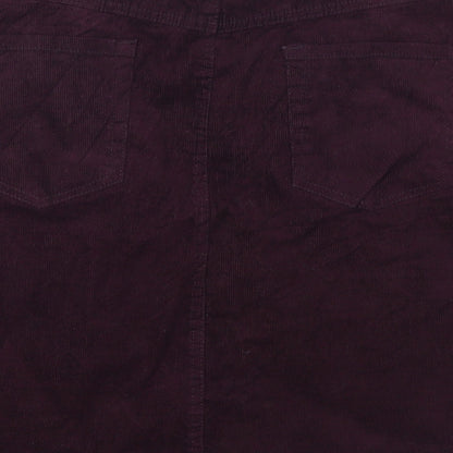 M&Co Womens Purple  Corduroy A-Line Skirt Size 36
