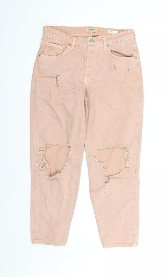 Only Womens Pink  Denim Straight Jeans  L32 in