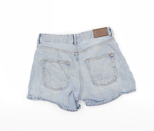 Monki Womens Blue  Denim Mom Shorts  - Distressed