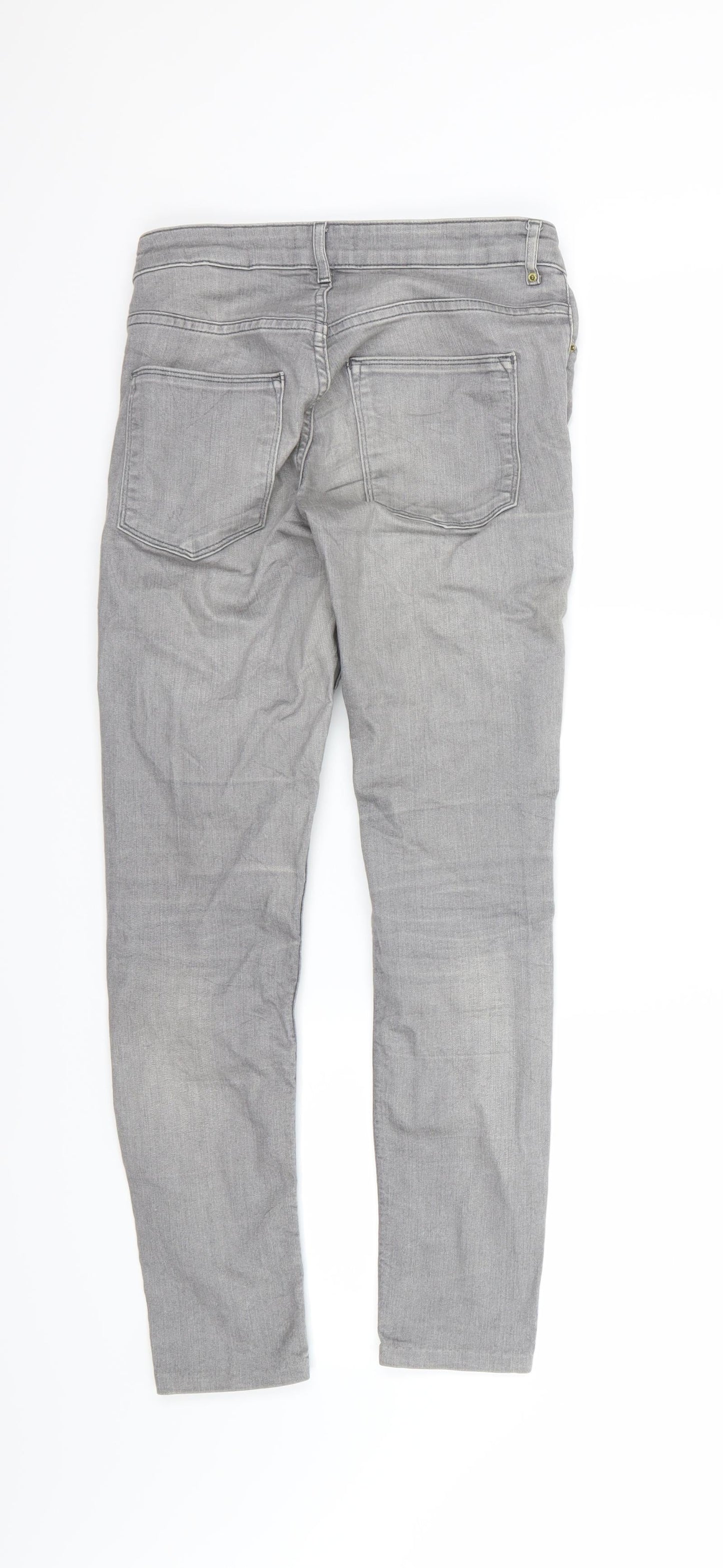 H&M Womens Grey  Denim Skinny Jeans Size 8 L26 in