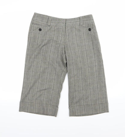 Select Womens Grey Striped Rayon Cut-Off Shorts Size 10