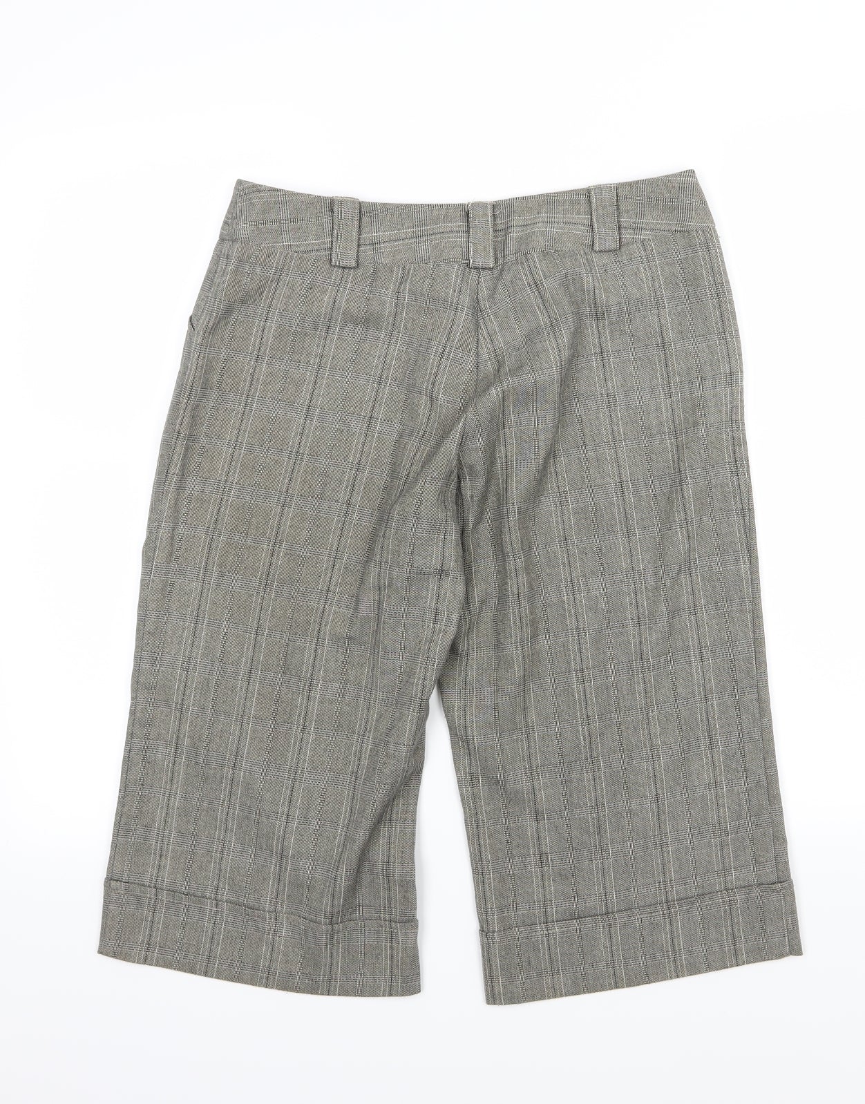 Select Womens Grey Striped Rayon Cut-Off Shorts Size 10