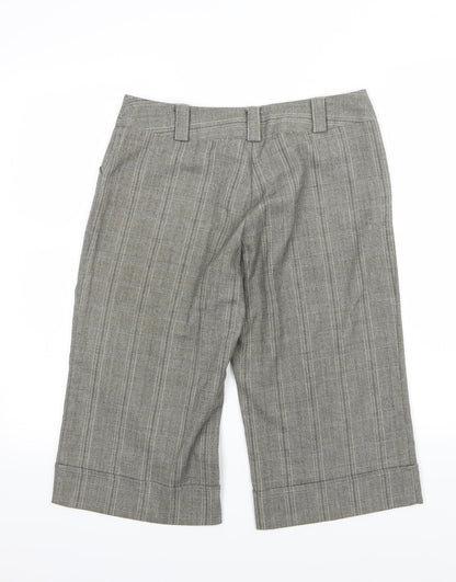 Select Womens Grey Striped Rayon Cut-Off Shorts Size 10