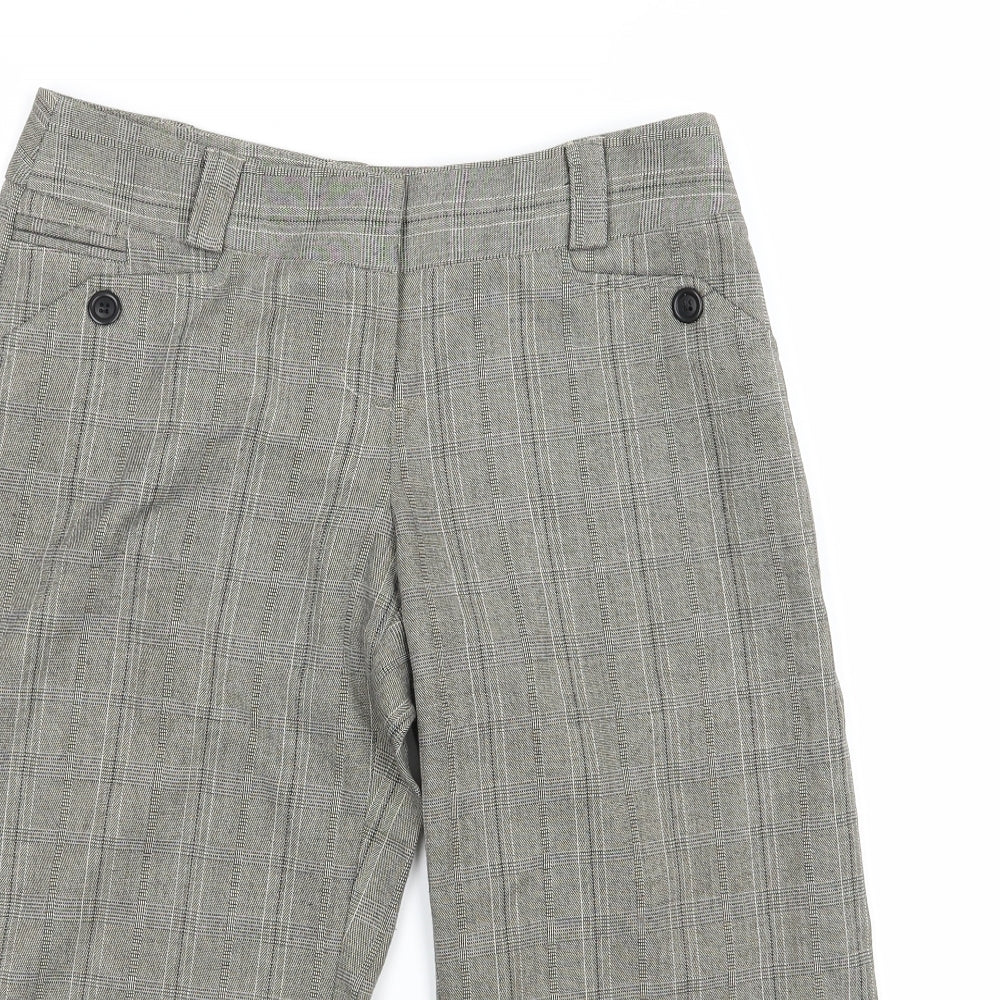 Select Womens Grey Striped Rayon Cut-Off Shorts Size 10