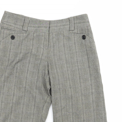 Select Womens Grey Striped Rayon Cut-Off Shorts Size 10