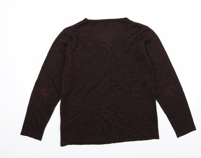 Bonmarché Womens Black Floral Knit Cardigan Jumper Size S