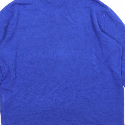 Pure & Natural Womens Blue  Knit Pullover Jumper Size 10  - beaded