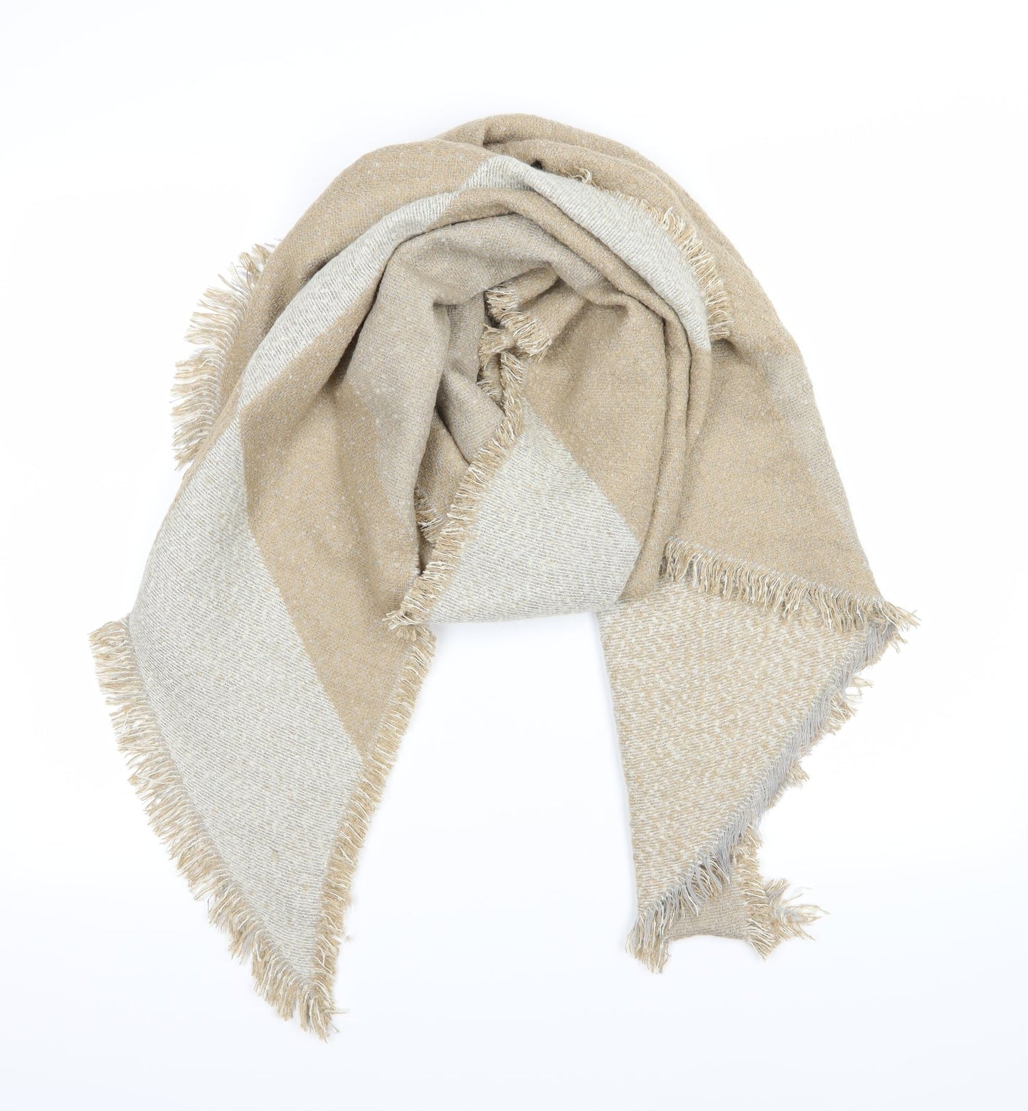 Preworn Womens Brown Striped Knit  Scarf