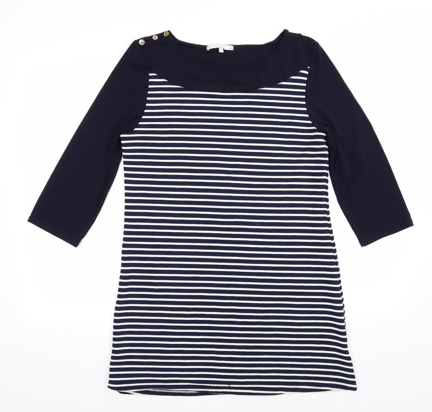 Lakeland Womens Blue Striped Jersey T-Shirt Dress  Size M