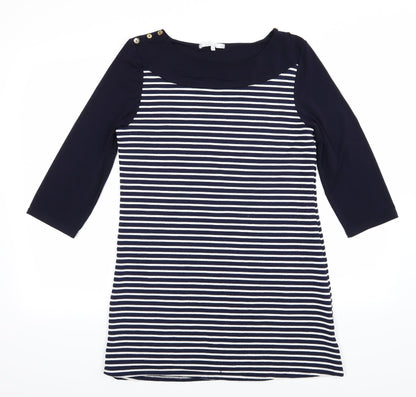 Lakeland Womens Blue Striped Jersey T-Shirt Dress  Size M