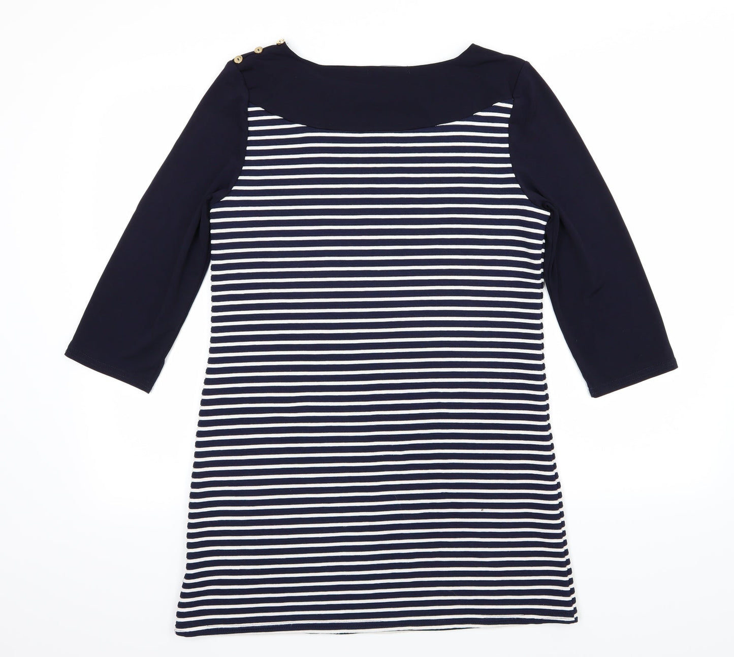 Lakeland Womens Blue Striped Jersey T-Shirt Dress  Size M