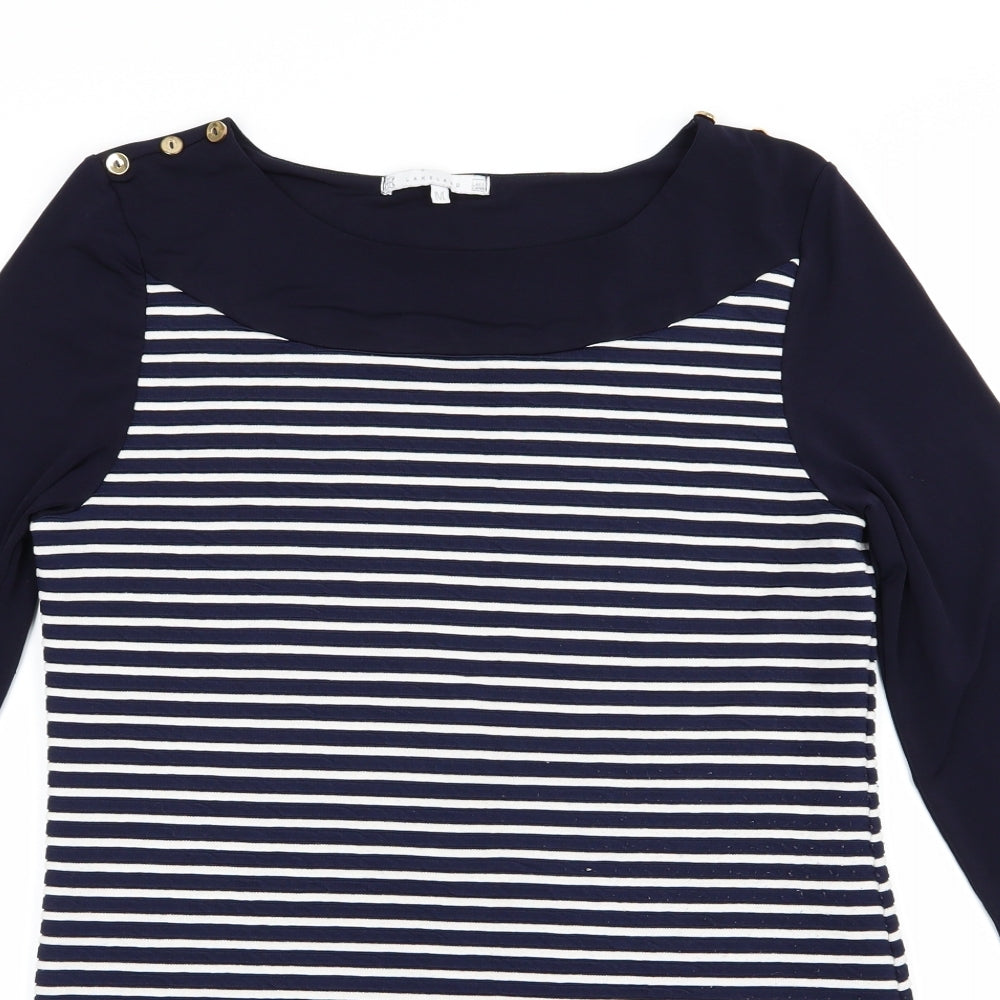 Lakeland Womens Blue Striped Jersey T-Shirt Dress  Size M
