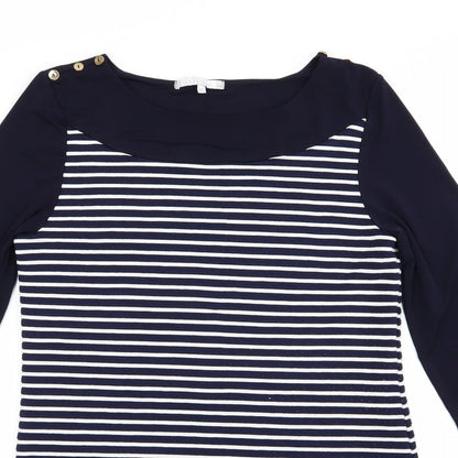 Lakeland Womens Blue Striped Jersey T-Shirt Dress  Size M