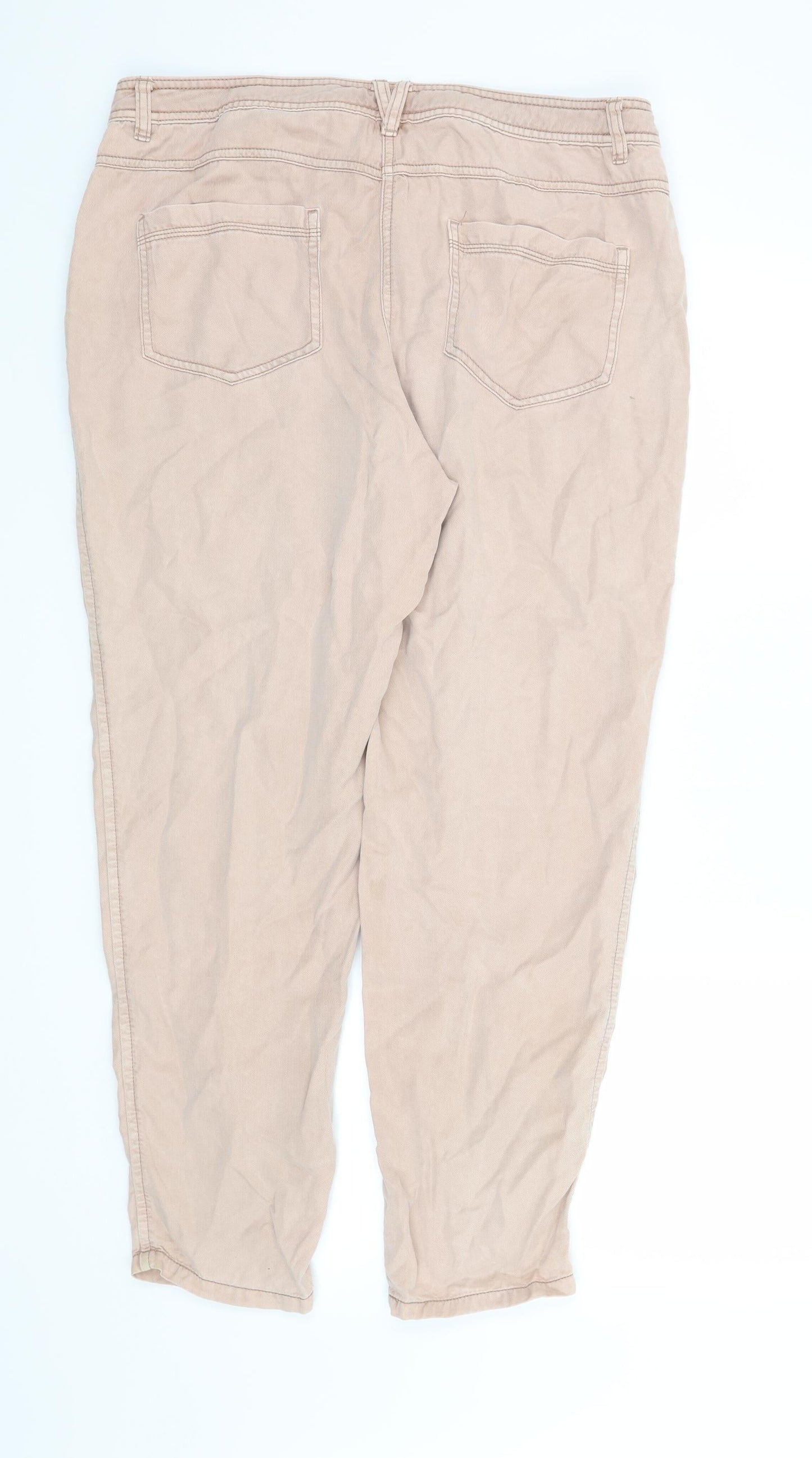 Womens UK Size 14 Marks and Spencer Regular Fit  Pink Trousers