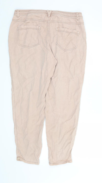 Womens UK Size 14 Marks and Spencer Regular Fit  Pink Trousers