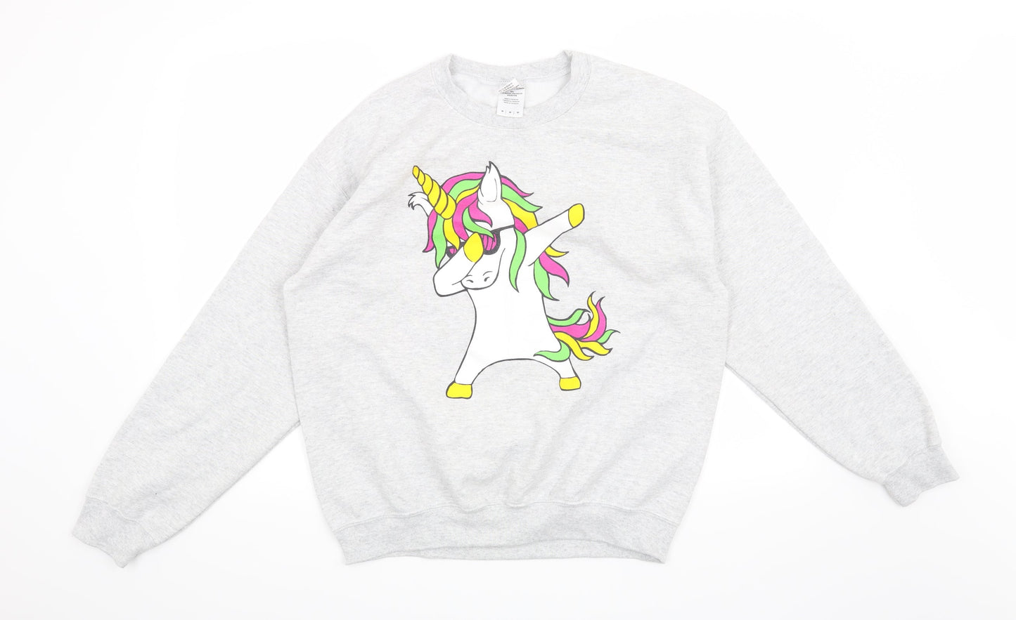 Gildan Womens Grey   Pullover Sweatshirt Size M  - Unicorn