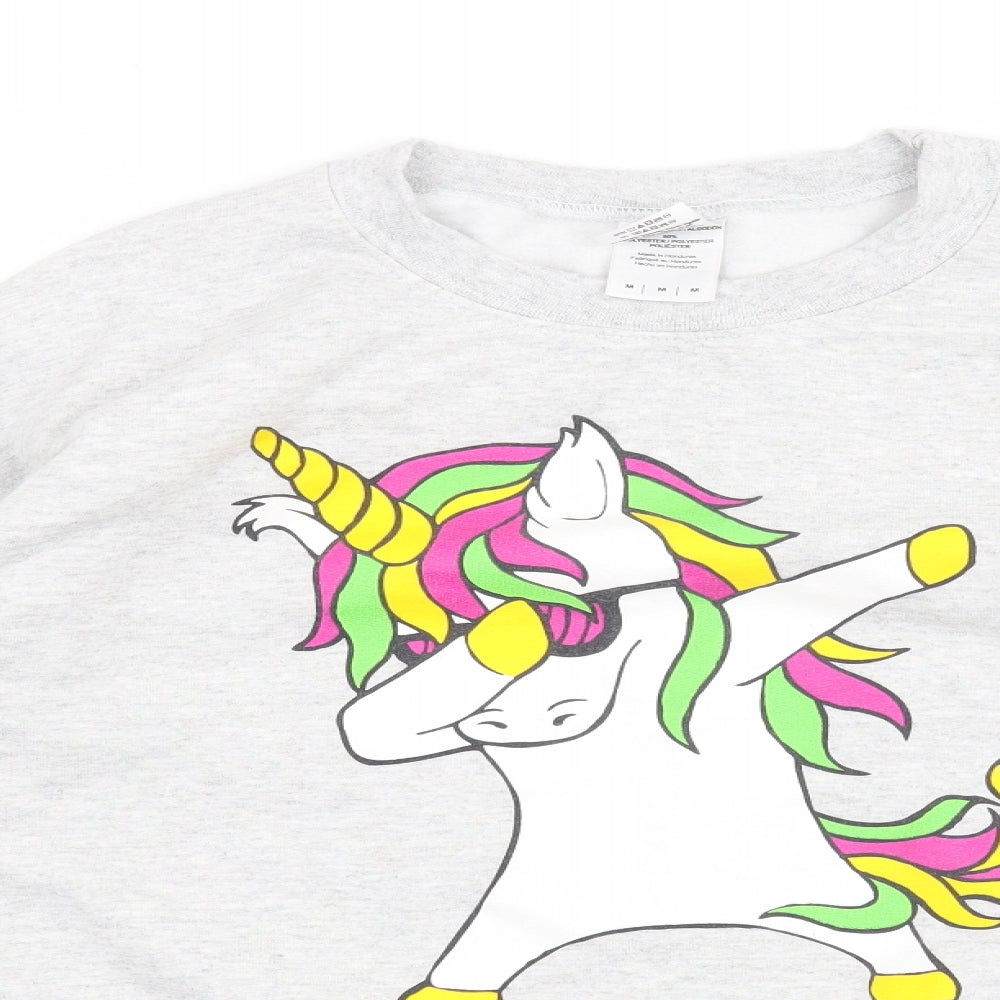 Gildan Womens Grey   Pullover Sweatshirt Size M  - Unicorn