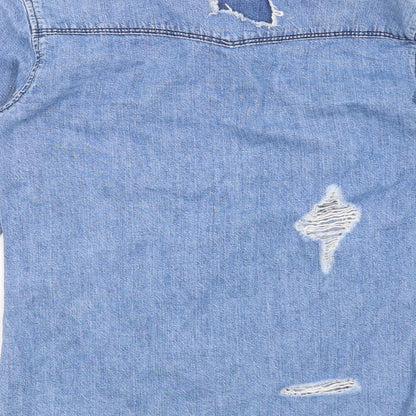 Womens UK Size 6 Topshop Blue Basic Button-Up