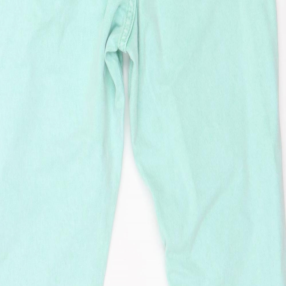 Topshop Womens Green  Denim Skinny Jeans Size 30 L30 in