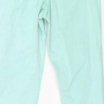 Topshop Womens Green  Denim Skinny Jeans Size 30 L30 in