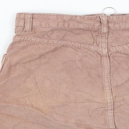 Topshop Womens Pink  Corduroy A-Line Skirt Size 6