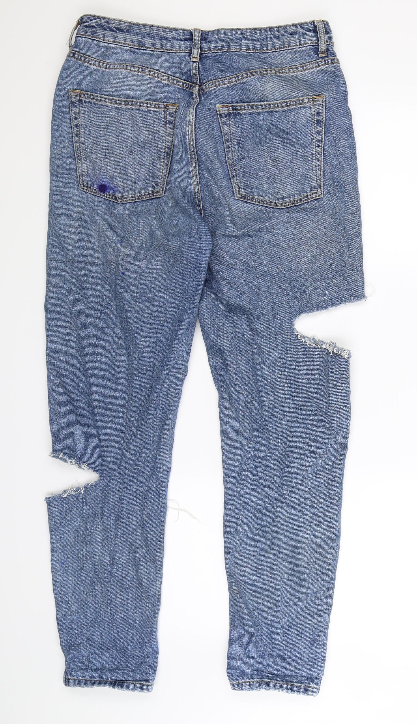 Topshop Womens Blue  Denim Straight Jeans Size 10 L32 in