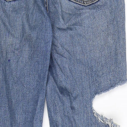 Topshop Womens Blue  Denim Straight Jeans Size 10 L32 in