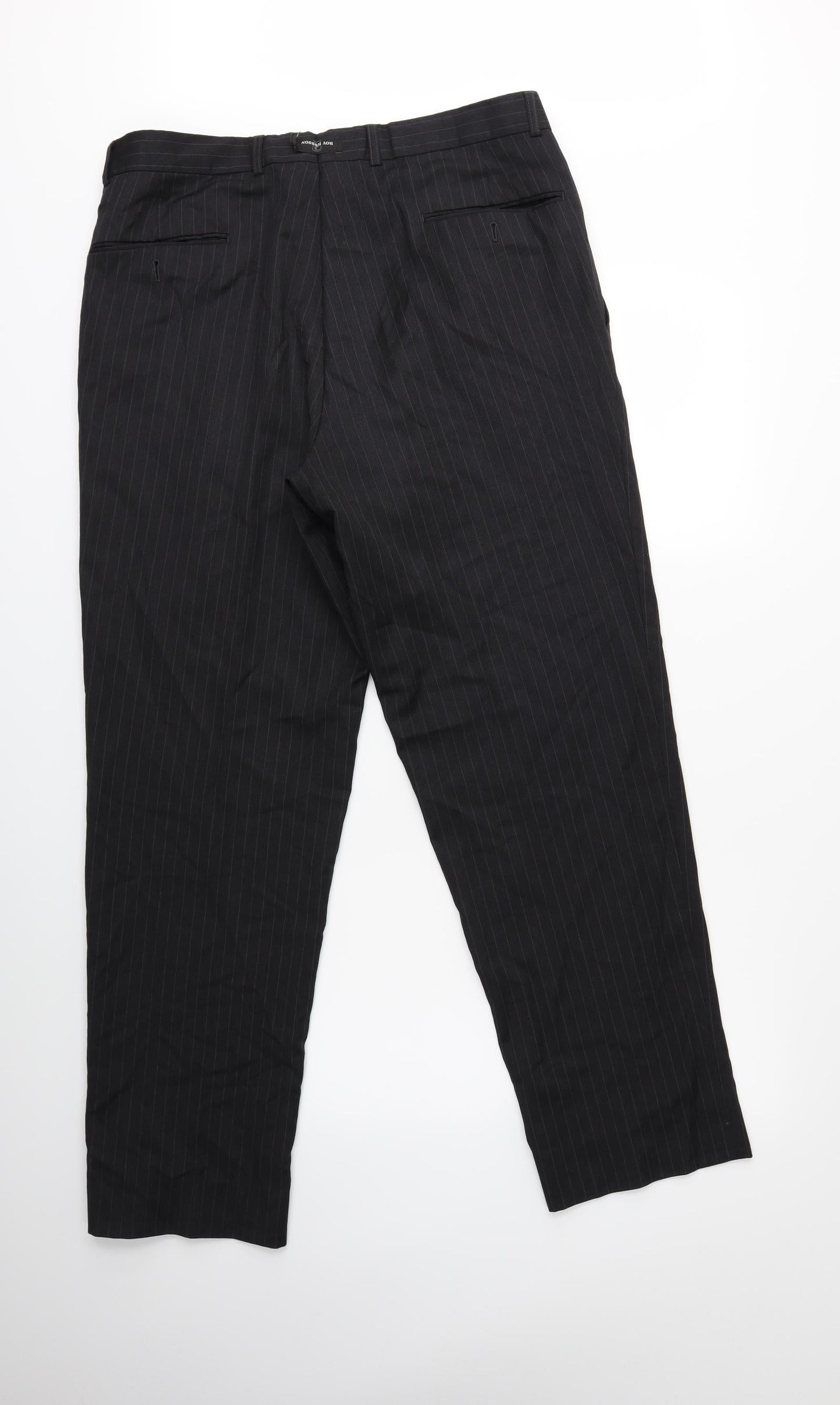 Preworn Mens Black Striped  Dress Pants Trousers  L31 in