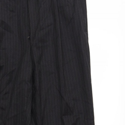 Preworn Mens Black Striped  Dress Pants Trousers  L31 in