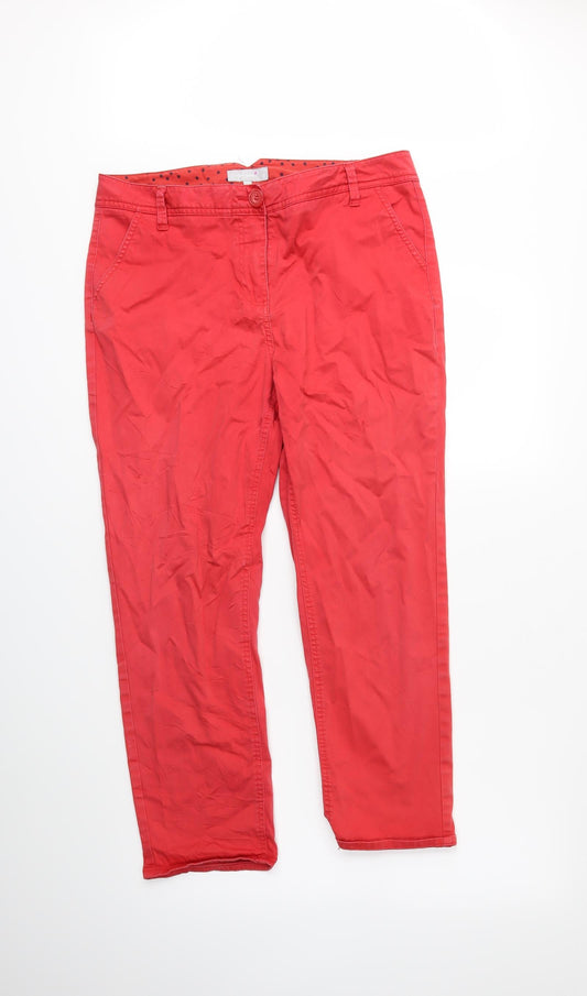 Per Una Womens Red   Trousers  Size 14 L27 in