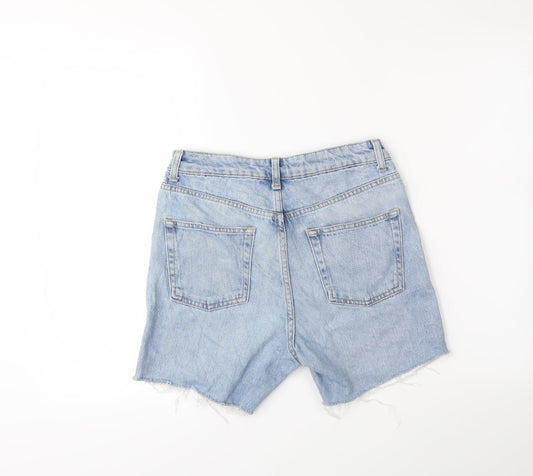 Topshop Womens Blue  Denim Cut-Off Shorts