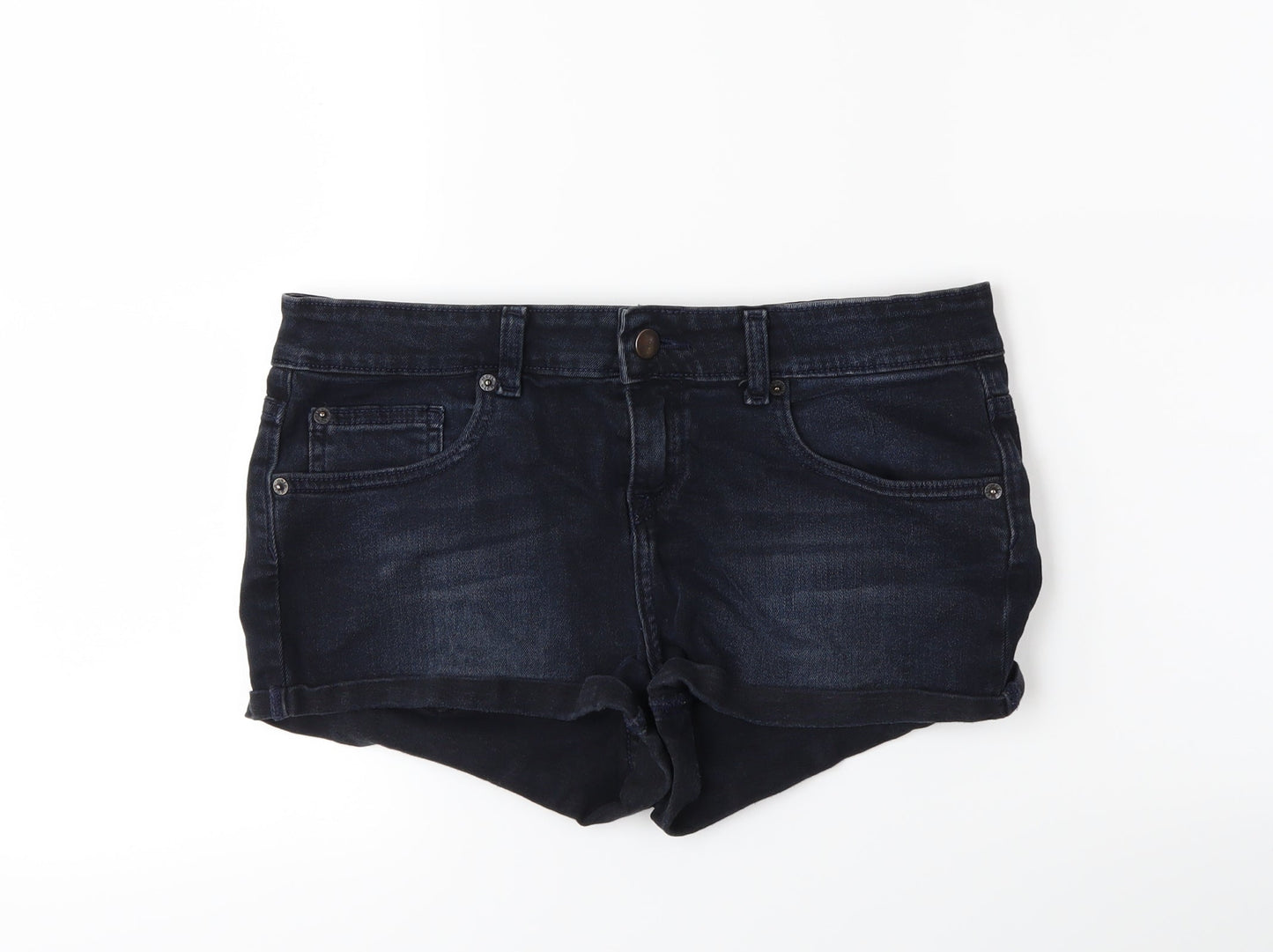 Topshop Womens Blue  Denim Hot Pants Shorts