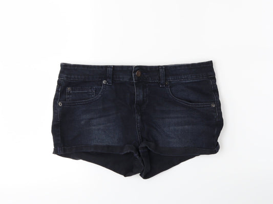 Topshop Womens Blue  Denim Hot Pants Shorts