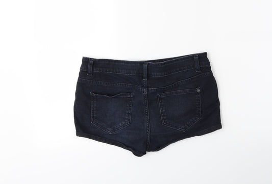 Topshop Womens Blue  Denim Hot Pants Shorts