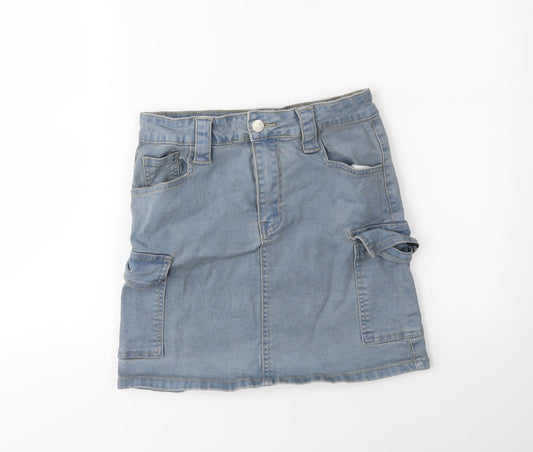 PRETTYLITTLETHING Womens Blue  Denim Mini Skirt Size 8
