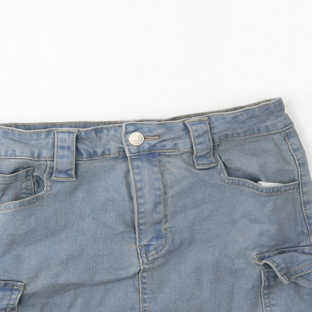 PRETTYLITTLETHING Womens Blue  Denim Mini Skirt Size 8