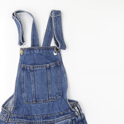 Denim & Co. Womens Beige  Denim Dungaree One-Piece Size 4
