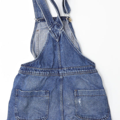 Denim & Co. Womens Beige  Denim Dungaree One-Piece Size 4