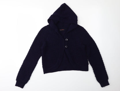Miss Selfridge Womens Blue  Knit Cardigan Jumper Size 10