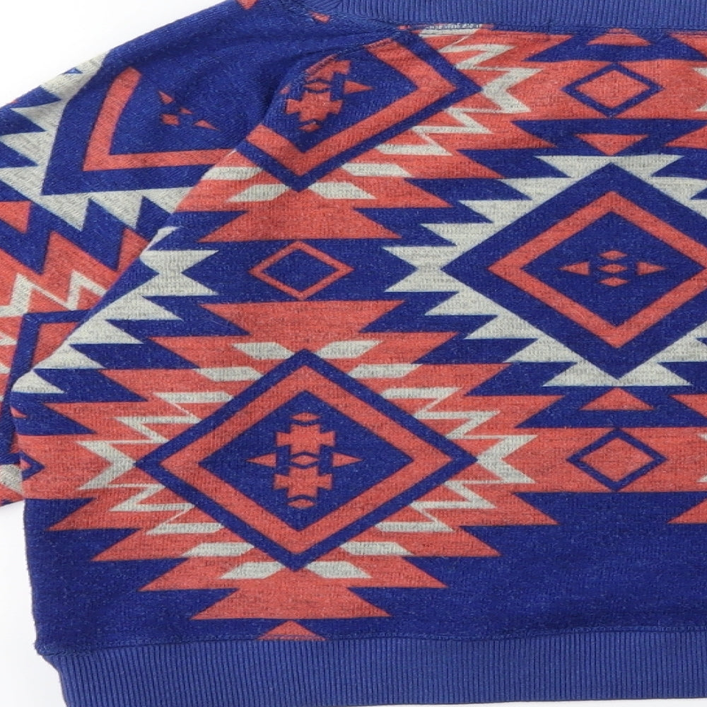 River Island Womens Blue Geometric  Pullover Sweatshirt Size S